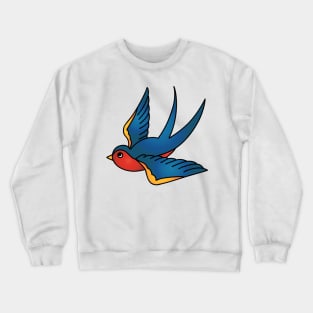 Traditional Swallow Tattoo Design Crewneck Sweatshirt